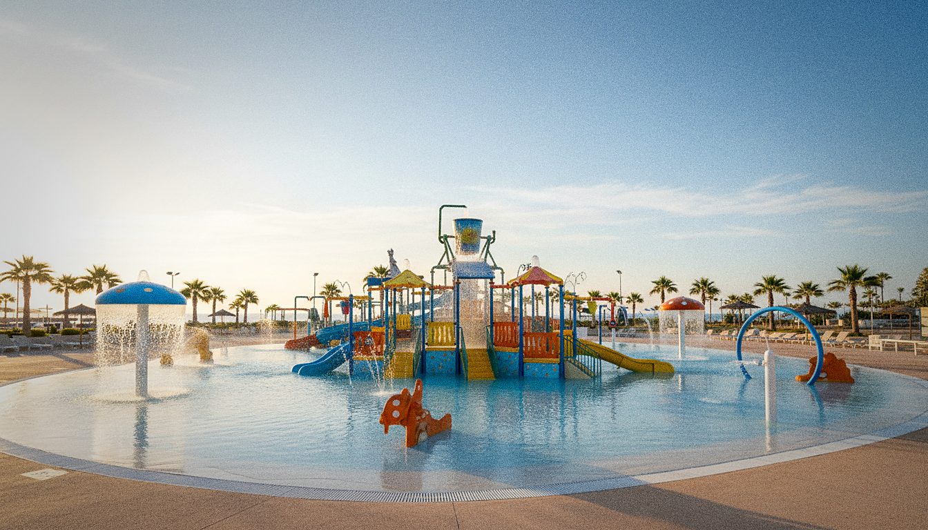 Niños jugando en la zona infantil Aqua Kids de Aquopolis La Pineda