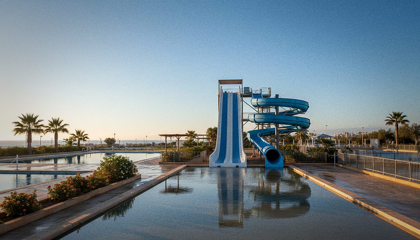 Tobogán Kamikaze de Aquopolis La Pineda con caída pronunciada